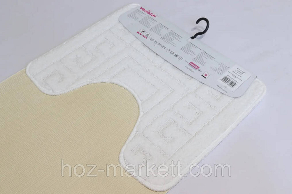 Килимки для ванної та туалету білі виробництво Туреччина 80 х 50 см Харків - фото 3