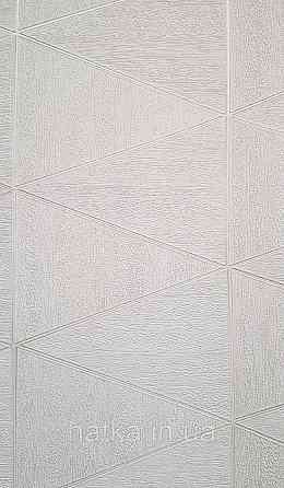 Шпалери вінілові на флізеліні Marburg Travertino 1.06х10 фігури трикутники смуги структурні білі 3д Київ