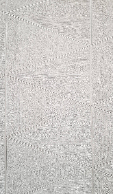 Шпалери вінілові на флізеліні Marburg Travertino 1.06х10 фігури трикутники смуги структурні білі 3д Київ - фото 2
