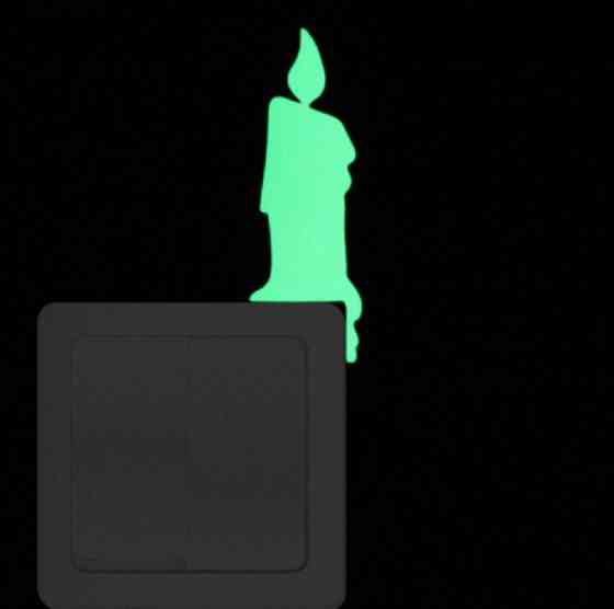 Фосфорная наклейка Свеча 13 на 4 см салатовый Киев