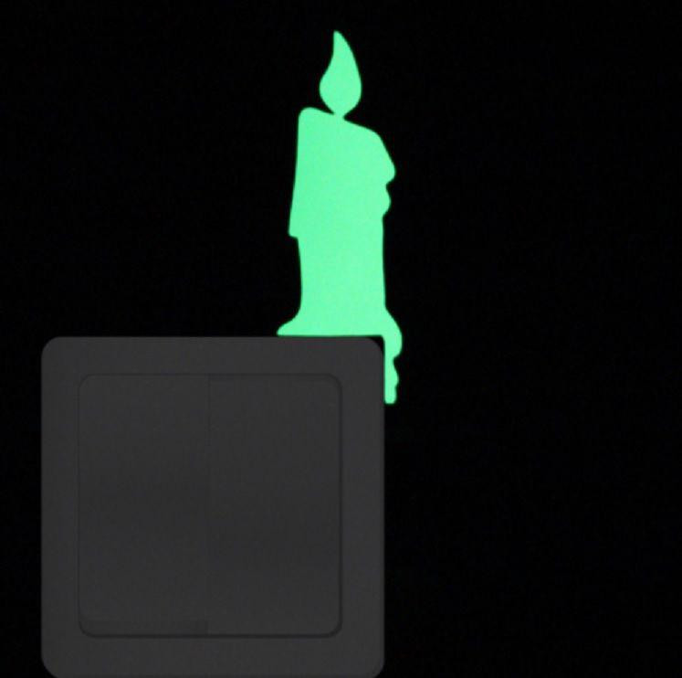 Фосфорна наклейка Свічка 13 на 4 см салатовий Київ - фото 1