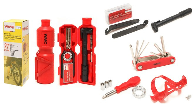 Набор инструментов для обслуживания велосипеда 27пр.+держатель фляги,в тубе(красный) Одесса - изображение 1