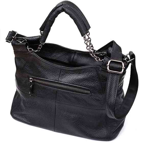 Повседневная сумка из натуральной кожи для женщин Vintage 22992 Черный Киев