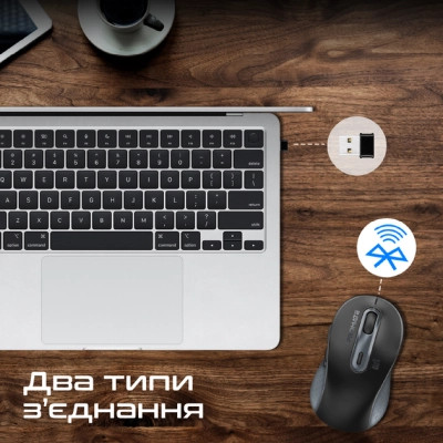 Мышка Promate Ken Wireless/Bluetooth Black (ken.black) Винница - изображение 5