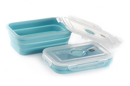 Ланчбокс складаний з кришкою-засувкою блакитний 540мл СИЛА Київ - фото 1