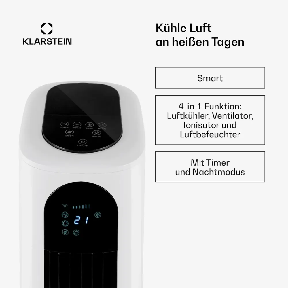 Б/У Мобільний кондиціонер-зволожувач Klarstein Polar Tower Smart 4 в 1 з Німеччини Дніпро - фото 5