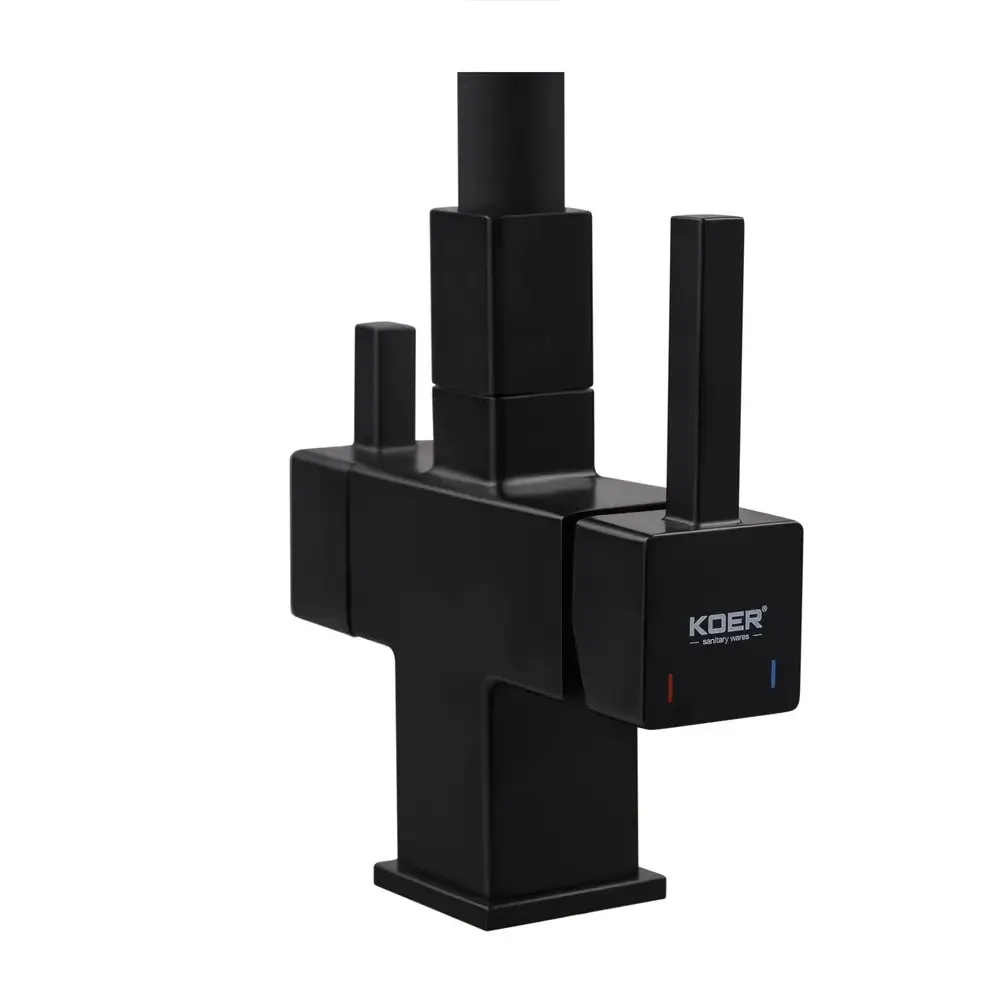 Змішувач для кухні Koer KB-72023-05 з виходом для питної води латунь/колір чорний (KR5009) Чернівці - фото 5