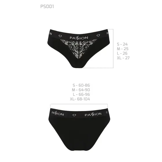 Трусики з широкою гумкою і мереживом Passion PS001 PANTIES M, black Львів