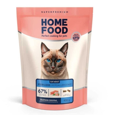 Сухой корм для кошек Home Food Hypoallergenic For sterilised морской коктейль 400 г (4820290090019) Винница - изображение 1