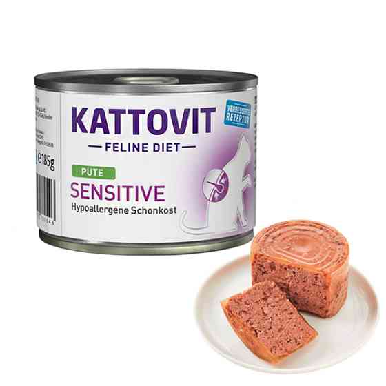 Kattovit Veterinary Sensitive Turkey КАТТОВІТ СЕНСИТИВ ІНДИЧКА повнораціонний беззерновий вологий дієтичний корм для котів із харчовою непереносимістю Київ