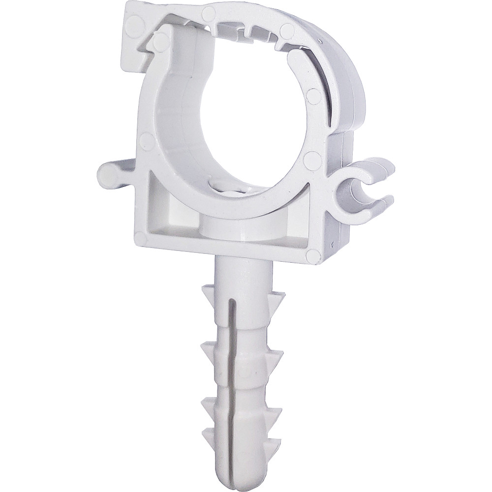 Кліпса-дюбель з клямкою для кріплення труби Ø20мм біла (100шт) Тернополь - изображение 2