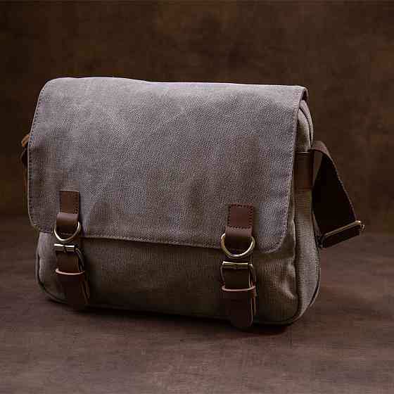 Сумка почтальонка текстильна Сіра (Vintage) Київ
