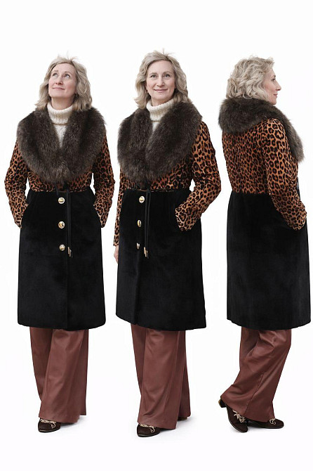 Ексклюзивна хутряна куртка з кенгуру з пухнастим коміром (Нова) Харків - фото 1