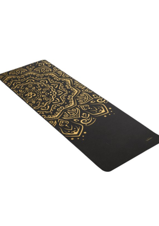 Йога-мат Queenfit Mandala TPE 5 мм черный с золотым Киев