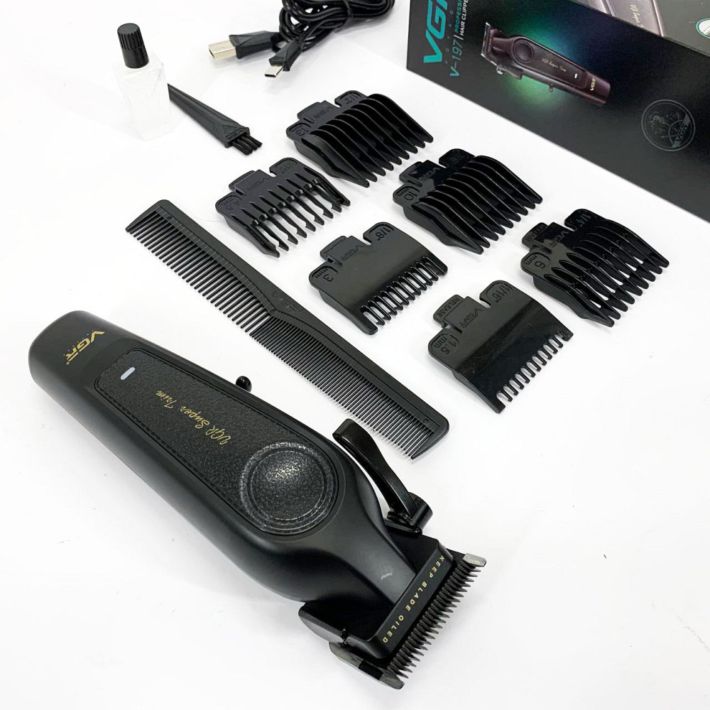 Електрична машинка для стрижки з насадками VGR, Професійний тример з насадками, Тример для скронь JQ-74 Львів - фото 6