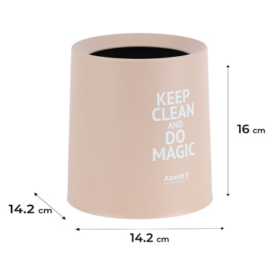 Кошик для паперів Axent Настільний контейнер для сміття, круглий, персиковий (2131-42-A) Вінниця - фото 3