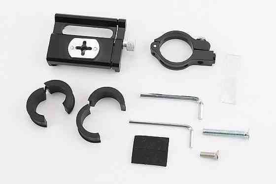 Тримач телефону на кермо алюмінієвий, ширина 50-100мм регульована, чорний G-85 Київ