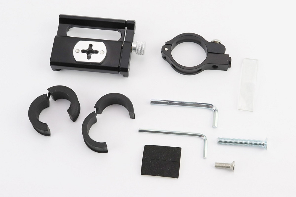 Тримач телефону на кермо алюмінієвий, ширина 50-100мм регульована, чорний G-85 Київ - фото 3