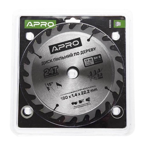 Диск пиляльний по дереву d180мм*22,23мм 24T APRO Житомир - изображение 5