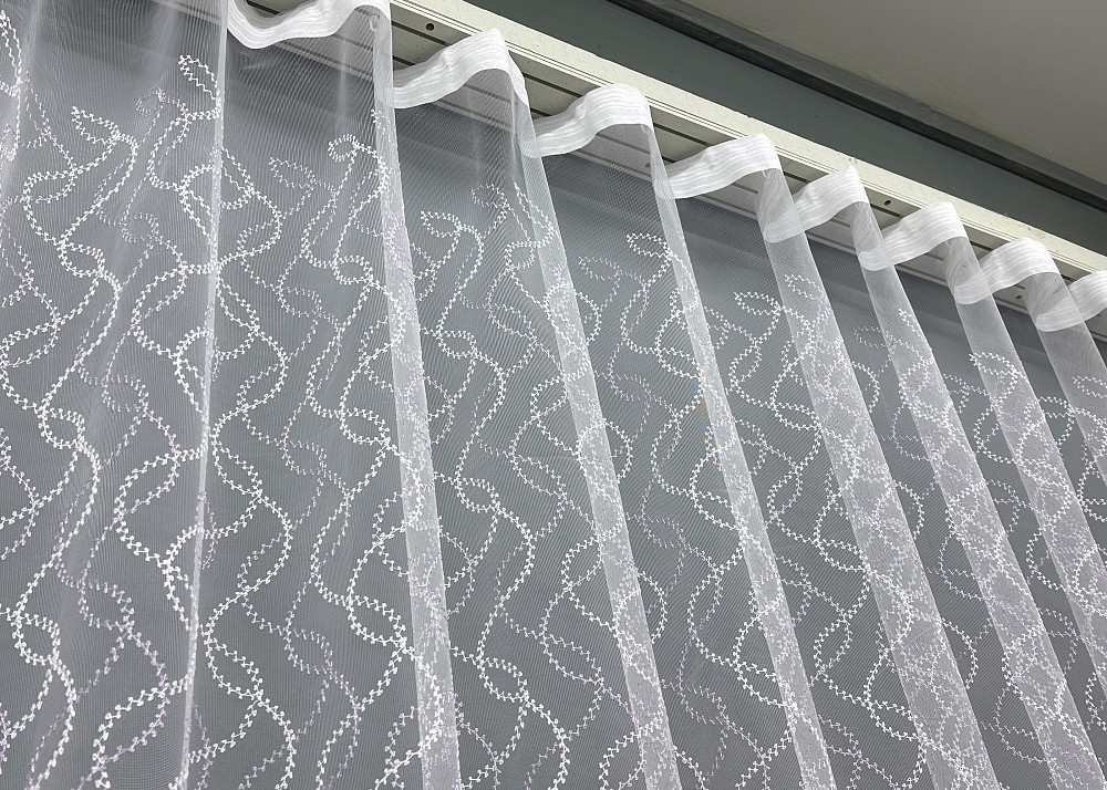 Тюль VR-Textil 1834т Фатин з вишивкою Білий з бузковим 300х270 см (40-185) Київ - фото 7