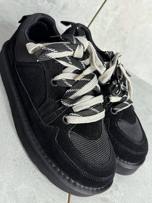 Кросівки жіночі Hengji 1517-1 замшеві з подвійною шнурівкою уггі чорні, 38, 24,5 см Київ - фото 9