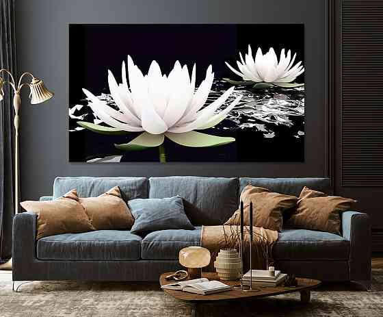 Картина холст у вітальню / спальню   Лотос    MLP_82 ( 60х30см ) Київ