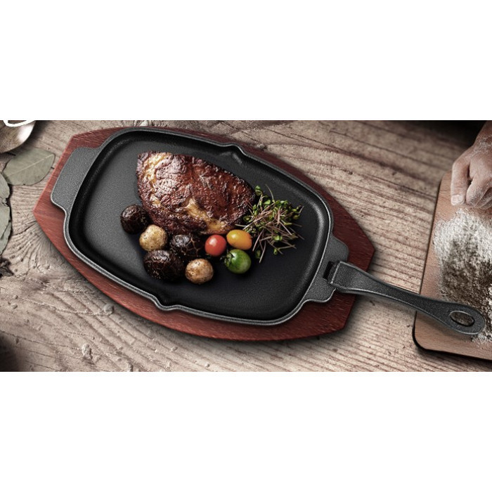 Чавунна сковорода зі знімною ручкою і підставкою 33,5х21 см GRILLI 777201 Код: 012734 Рівне - фото 7