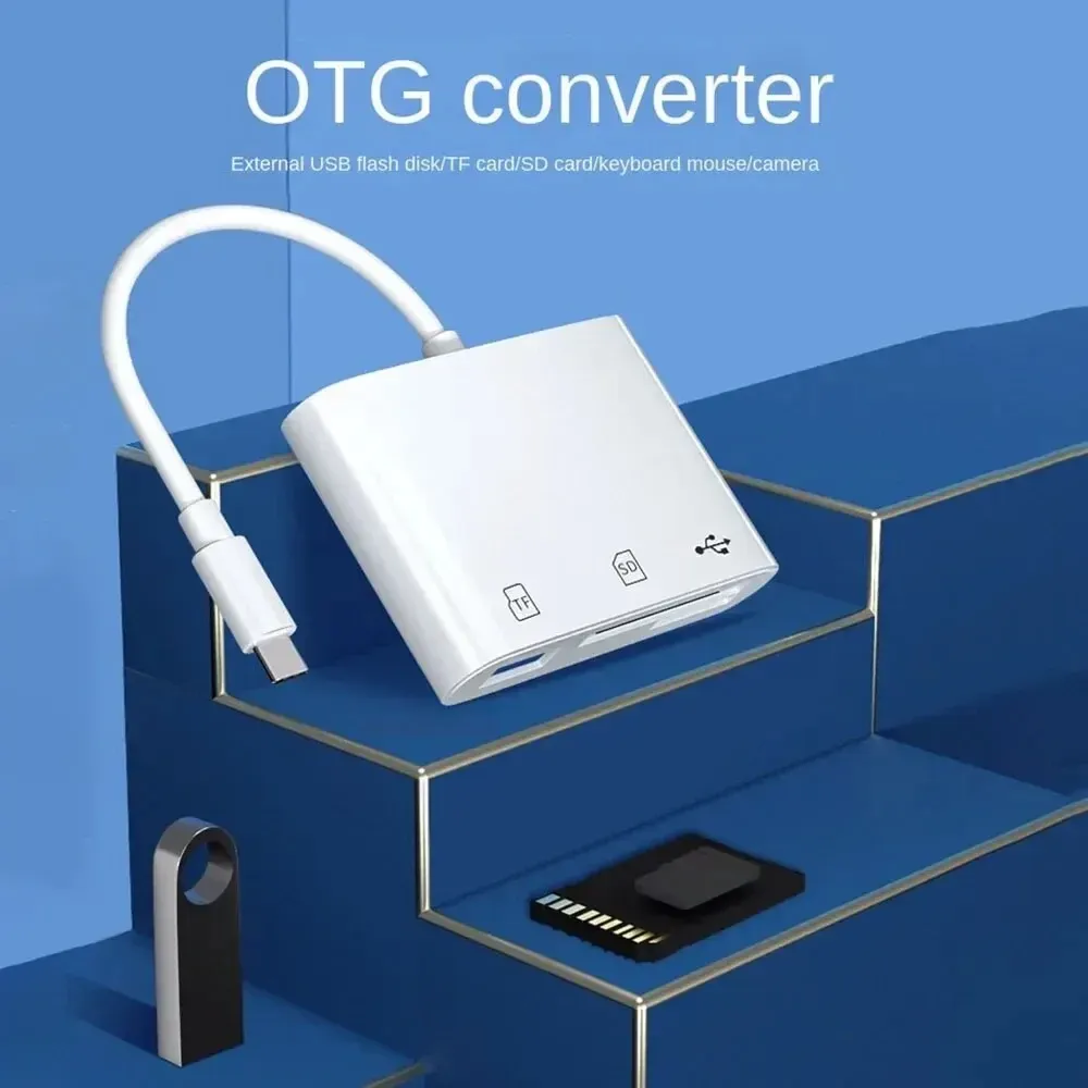 Адаптер Type C кардридер USB TF SD (белый) Запорожье - изображение 3