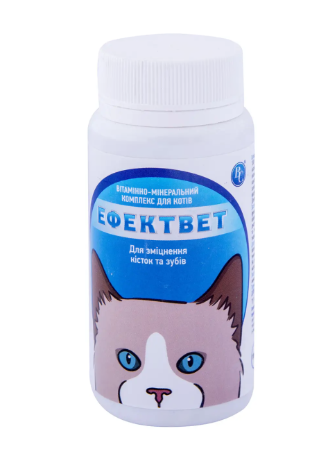 Добавка Эффектвет для укрепления костей и зубов у кошек 100 шт, Ветсинтез Винница - изображение 1