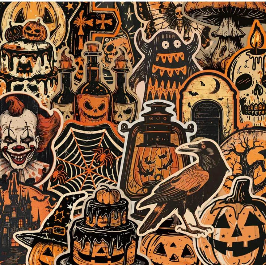 Набор винтажных виниловых наклеек на Хэллоуин, набор наклеек с тыквами и привидами для подростков, 5 Киев - изображение 4