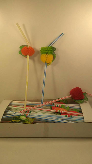 Трубочка для напоїв з гофрою "Овочі" 50шт Харків - фото 1