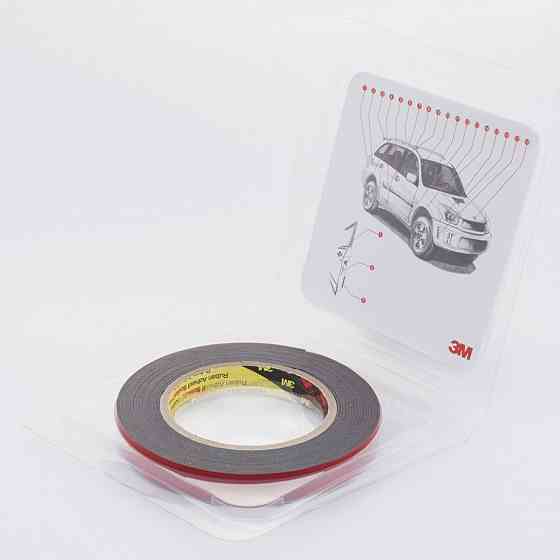 Скотч двосторонній 9мм х 5м 3M 1100 "Plus Tape" чорний, 70319 Київ