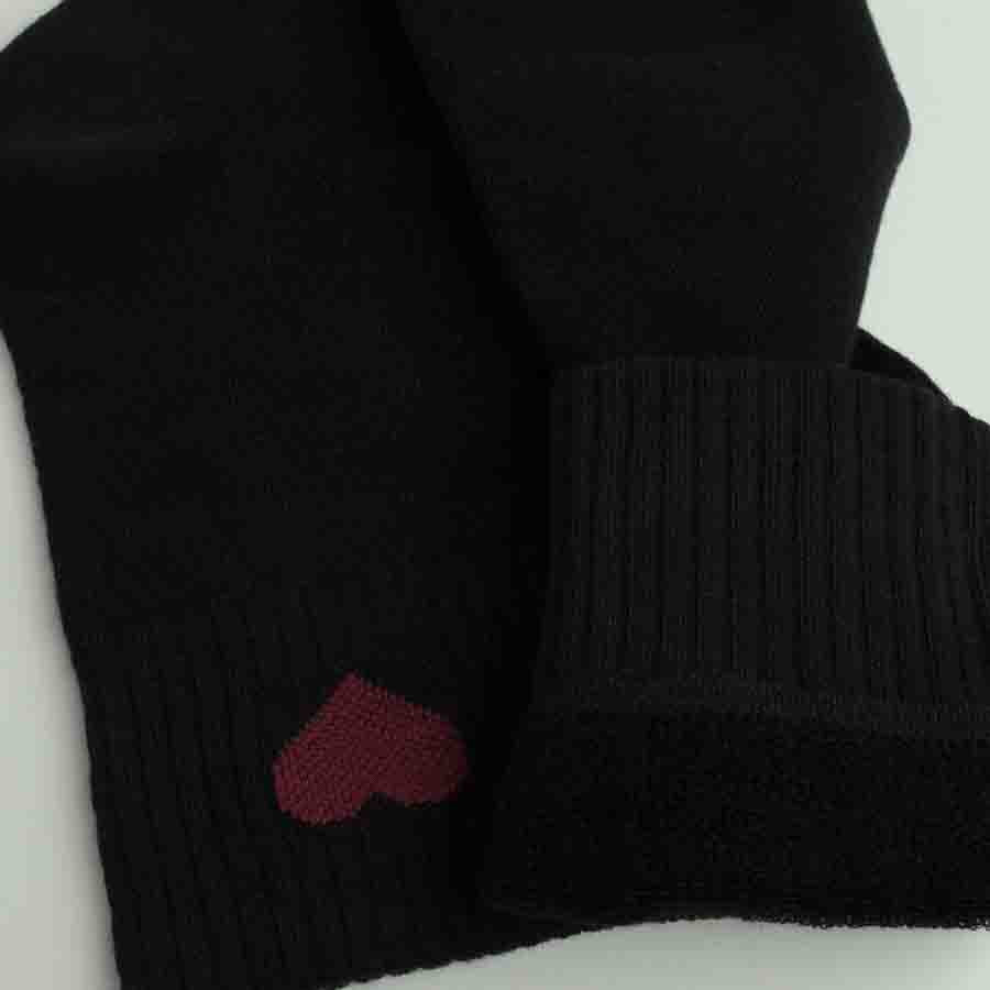 Теплые носки женские классические из сердечком однотонные GM Textile Высокие 36-41 Черный Сумы - изображение 4