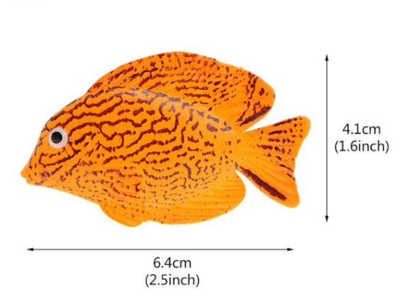 Рибка Тропічна, помаранчевого кольору, силіконова та люмінісцентна (в темряві світяться), декор в акваріум), розмір 4*6 см Київ