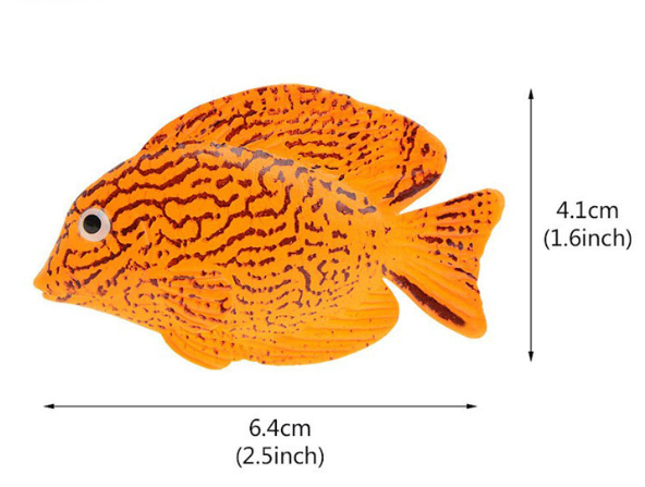 Рибка Тропічна, помаранчевого кольору, силіконова та люмінісцентна (в темряві світяться), декор в акваріум), розмір 4*6 см Київ - фото 2