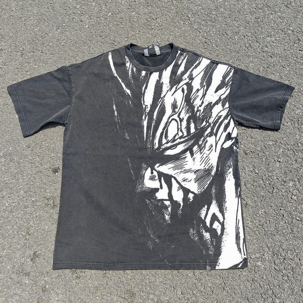 Футболка чоловіча з принтом аніме Людина-один удар Гароу Херо Хунтер оверсайз (S/M/L) Черний Дніпро - фото 9