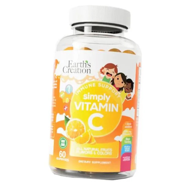 Витамин С для детей Earths Creation Kids Vitamin C Gummy 60 желеек Луцк - изображение 1