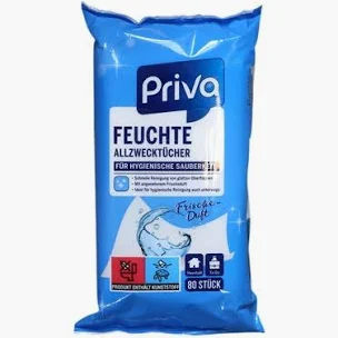 Вологі серветки для прибирання Priva Frische Duft 80 шт. Київ