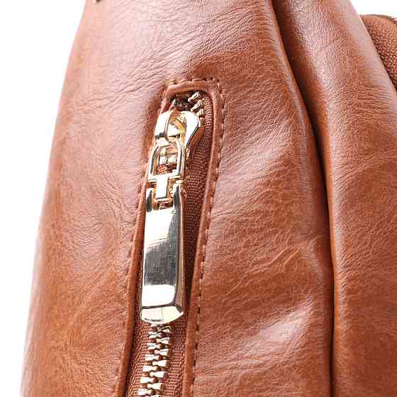 Небольшая женская сумка с одной лямкой через плечо из гладкой экокожи Vintage 22767 Рыжий Киев