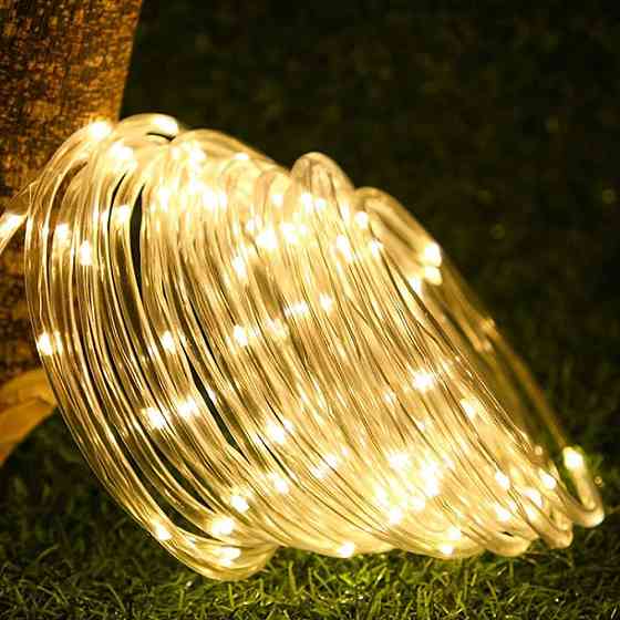 Новорічна Вулична світлодіодна гірлянда силікон Великі краплі роси 300Led 30м + 8 режимів свічення Київ