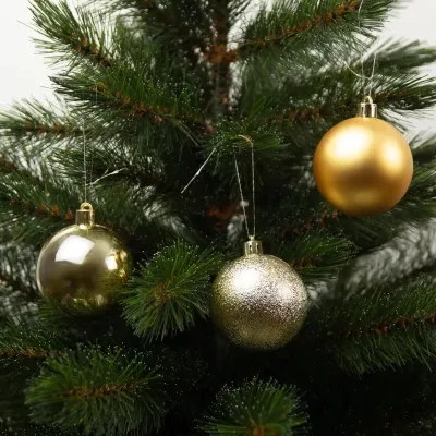 Елочная игрушка House Of Seasons Шарики Пластик 10 шт D6 см Золотистые (8720967923861) Винница - изображение 2