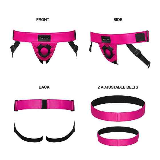 Трусы для страпона Strap-On-Me Leatherette Harness Curious Fuchsia Sex Aura Киев