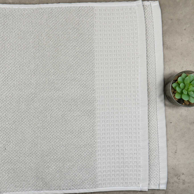 Рушник для обличчя та рук Вафельний Бордюр GM Textile 50х90см 500г/м2 (Попелястий) Суми - фото 4