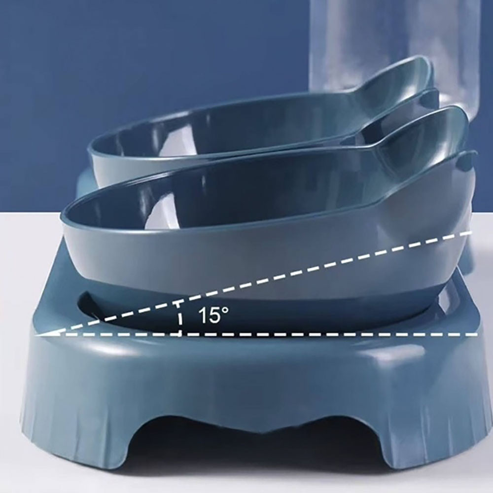 Подвійна миска для кота з автоматичною поїлкою 500 мл / Тарілка для собак і котів на підставці Київ - фото 6