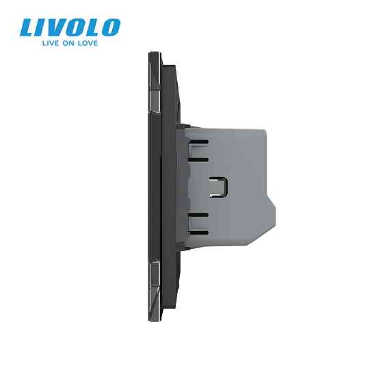 Сенсорний прохідний/перехресний вимикач Sense 1 сенсор Livolo чорний (722000312) Коломыя