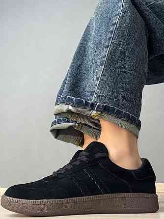 Кеды женские Hengji 8009-12 samba замшевые черные, 36, 23 см Киев