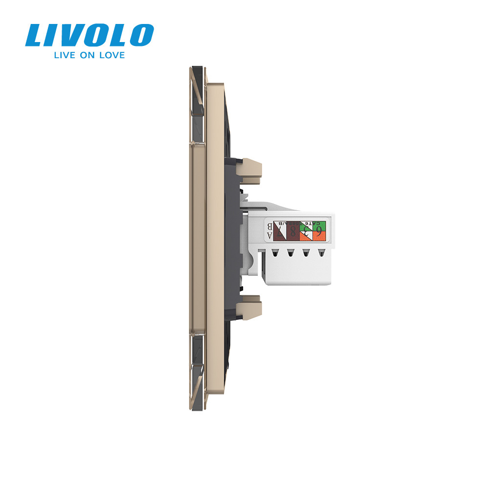 LIVOLO Розетка комп'ютерна RJ-45 Livolo золото скло (VL-C791C-13) Коломия - фото 7