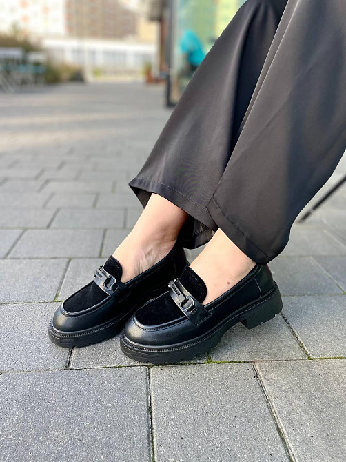 PLPS Лофери жіночі PLPS R042-1 чорні (весна-осінь, шкіра натуральна) (5611) 36 Коломыя - изображение 1