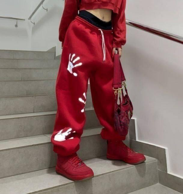 Женские стильные утепленные оверсайз брюки с эффектным принтом трехнитка на флисе Одесса - изображение 1