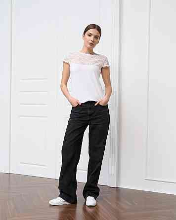 Футболка Ozkan з прозорим верхом, біл, чорн — Viscose 3XL Київ